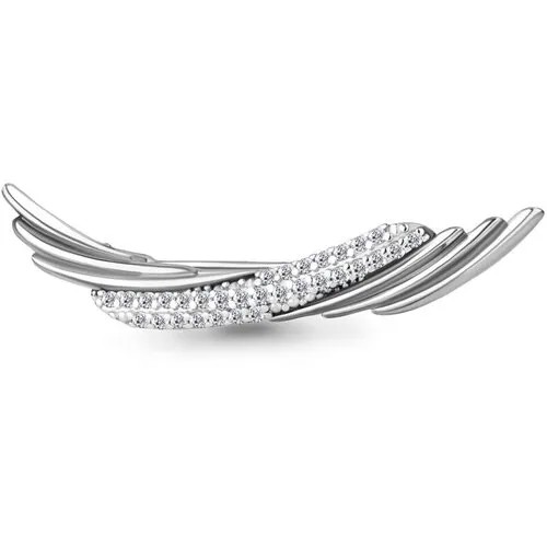 Серебряная брошь Aquamarine А77391А с фианитом