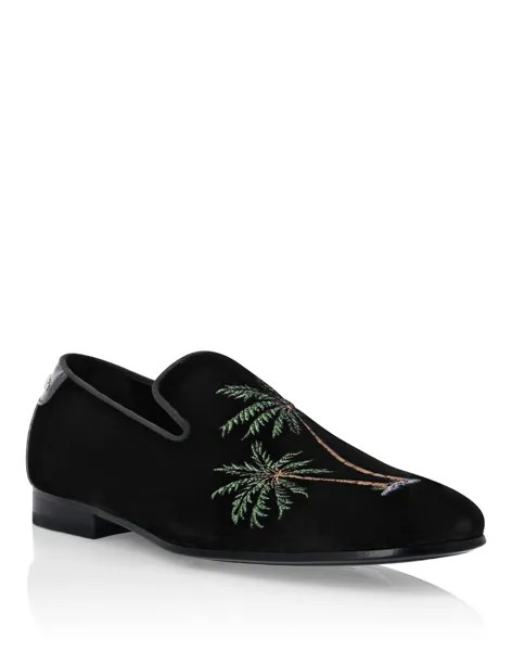 Бархатные лоферы Palms Philipp Plein, черный