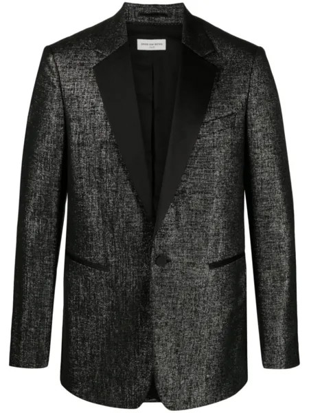 DRIES VAN NOTEN пиджак-смокинг с блестками, черный