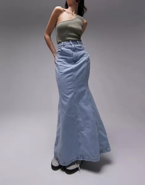 Джинсовая юбка с завышенной талией Topshop