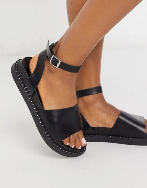 Черные сандалии на плоской подошве Glamorous-Черный