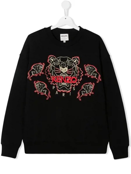 Kenzo Kids толстовка с длинными рукавами и вышитым логотипом