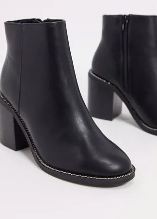 Черные ботинки на каблуке ASOS DESIGN-Черный цвет