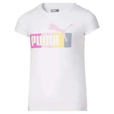 Puma Raise The Bar Футболка с круглым вырезом и короткими рукавами Молодежные девушки Белые повседневные топы