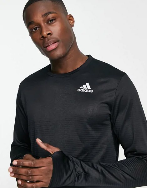Черный лонгслив adidas Running Own The Run