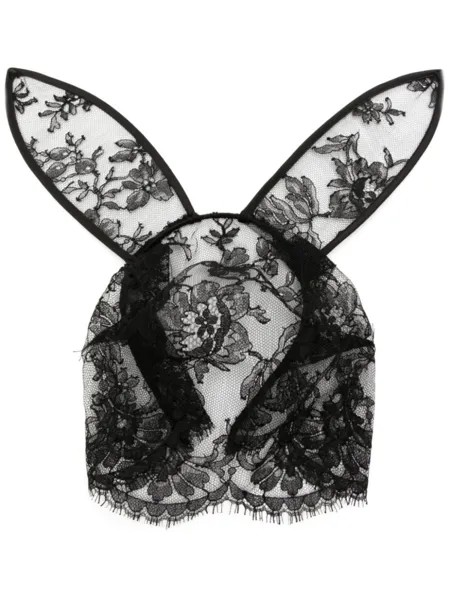 Fleur Du Mal ободок с ушками и вуалью, черный