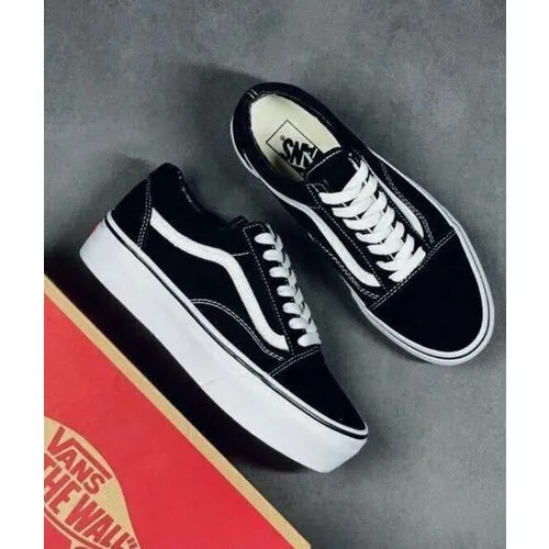 Кеды VANS Old Skool, демисезонные, повседневные, размер 39, черный, белый