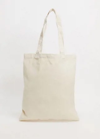 Плотная сумка-тоут цвета экрю из органического хлопка ASOS DESIGN-Бежевый