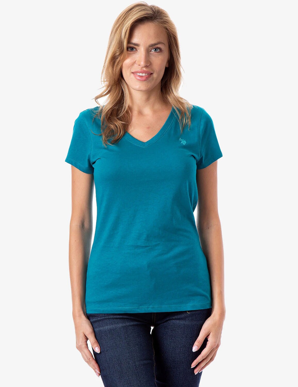 Футболка U.S. Polo Assn. V-neck, бирюзовый
