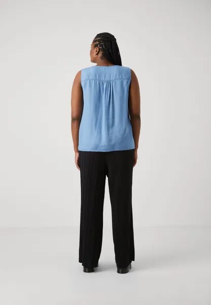 Топ CARLAURA V NECK ONLY Carmakoma, синий деним
