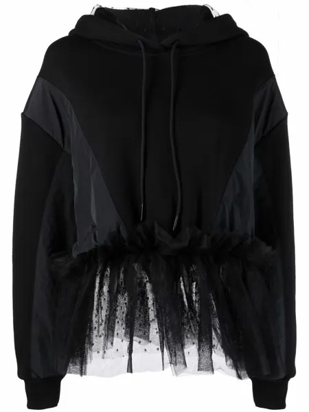 RED Valentino худи оверсайз из тюля пуэн-деспри
