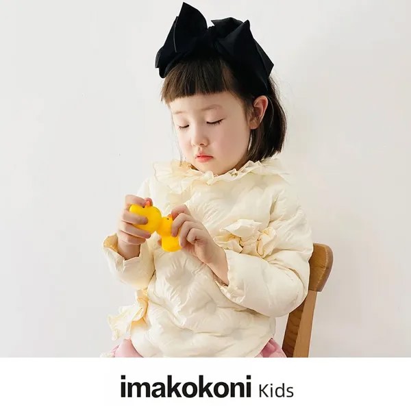 Imakokoni, новинка 202, оригинальный дизайн, платье для девочек с бантом, пуловер, белый утиный пуховик, пуховик для сохранения тепла зимой 2177