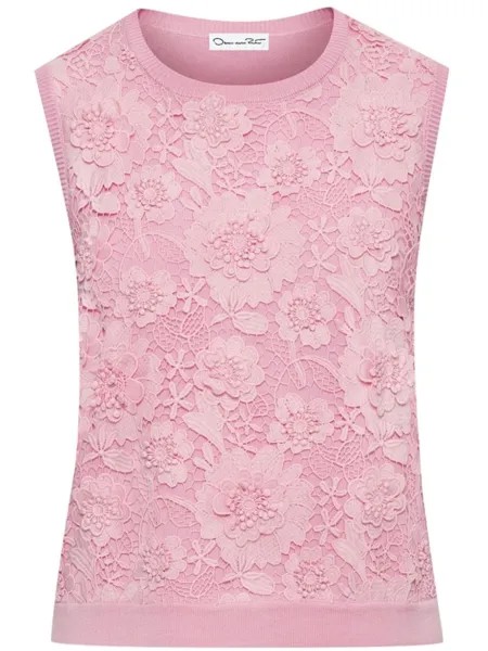 Гипюровый топ Oscar de la Renta, розовый