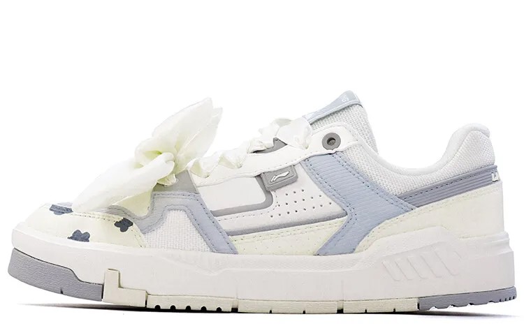 Кроссовки LINING Skateboarding Shoes Women's Low-top White/blue, голубой
