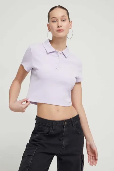 Поло Tommy Jeans, фиолетовый