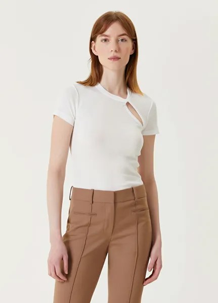 Футболка асимметричного кроя с деталями Helmut Lang, белый