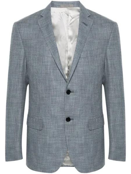 Corneliani однобортный пиджак в клетку, синий