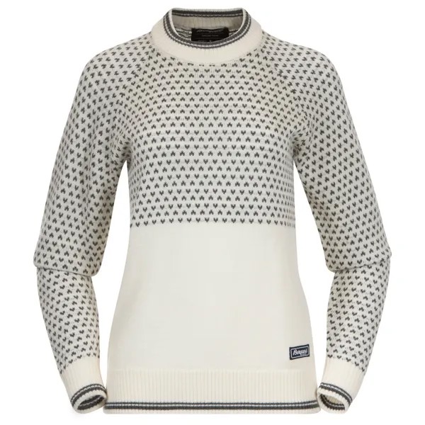 Свитер из мериноса Bergans Women's Alvdal Wool Jumper, цвет Vanilla White/Solid Dark Grey