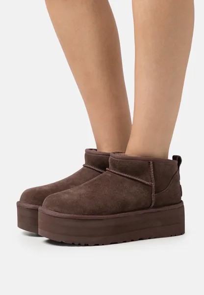 Угги classic ultra mini на платформе UGG, темно-коричневый