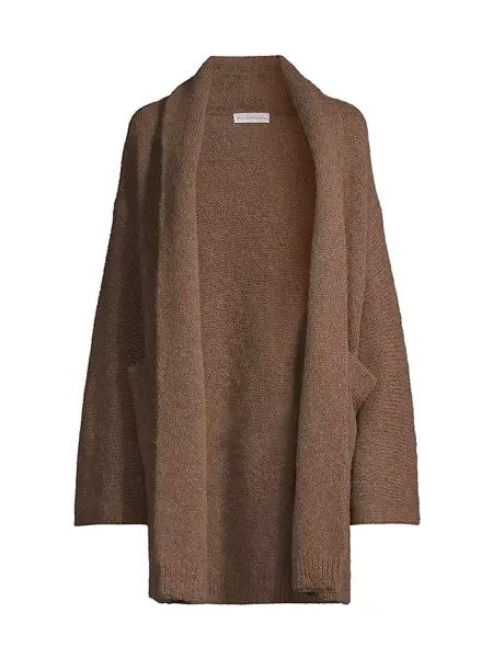 Роскошный кардиган из плюша из смеси альпаки White + Warren, цвет mushrooom brown