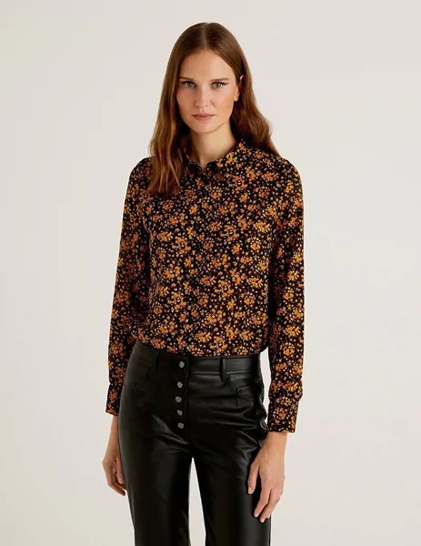 Рубашка женская United Colors of Benetton 21A_5OA95Q8U4 разноцветная XS