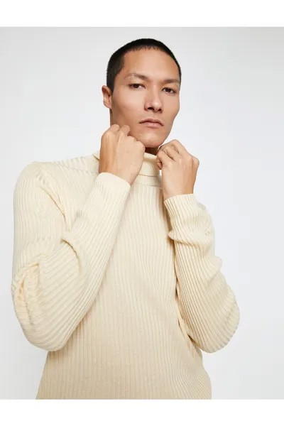 Облегающий свитер с высоким воротником Koton, экрю