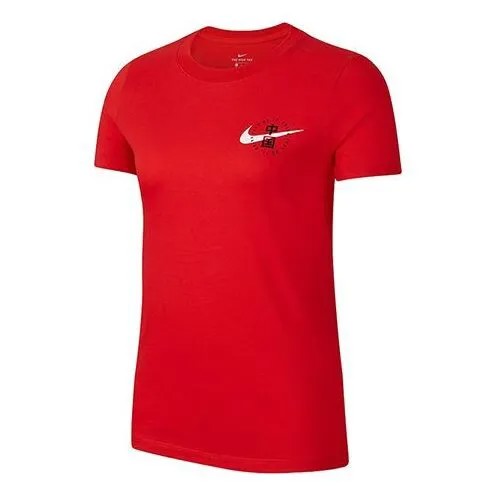 Футболка спортивная спортивные с коротким рукавом красные Nike, красный