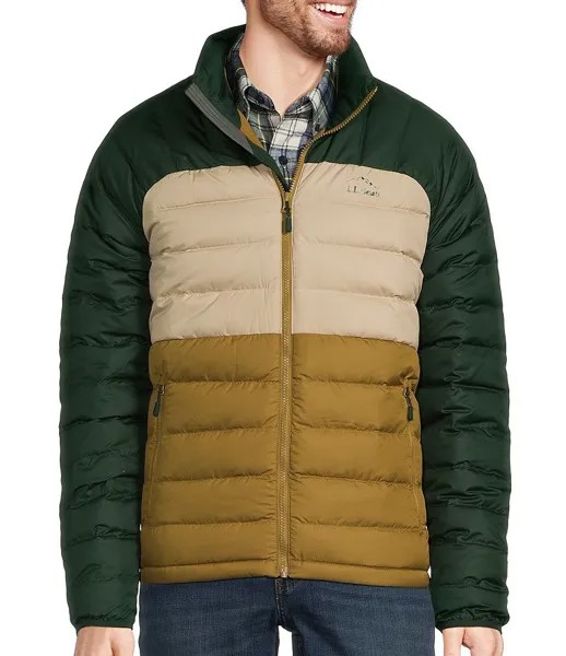 Пуховик L.L.Bean Bean's с цветными блоками, зеленый