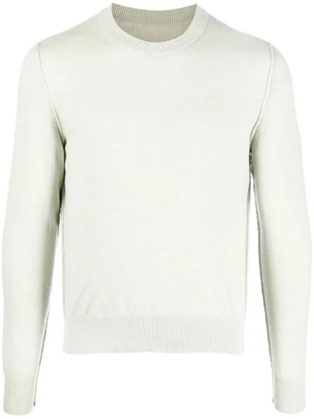 Maison Margiela кашемировый джемпер с круглым вырезом, зеленый