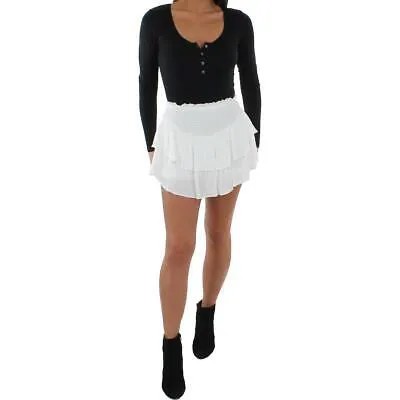 Женская белая многоуровневая мини-юбка без застежки Madden Girl S BHFO 1832