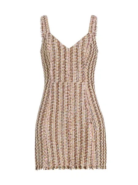 Твидовое мини-платье Reese с V-образным вырезом Ramy Brook, цвет blush combo multicolor lurex