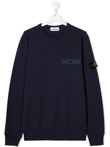 Stone Island Junior толстовка с нашивкой-логотипом