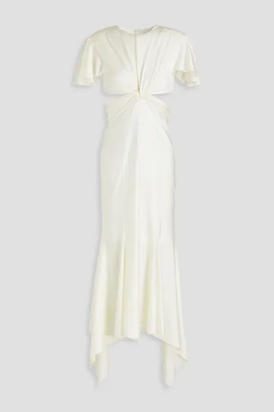 Платье миди из атласного джерси с вырезами Philosophy Di Lorenzo Serafini, белый