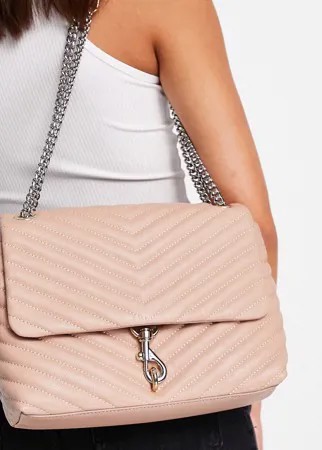 Светло-коричневая стеганая сумка на плечо с застежкой-карабином Rebecca Minkoff-Коричневый цвет