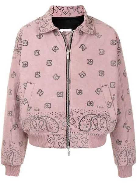 Rhude бомбер Bandana на молнии