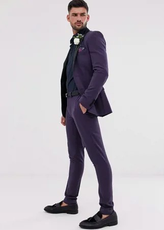 Фиолетовые супероблегающие брюки под смокинг ASOS DESIGN-Фиолетовый