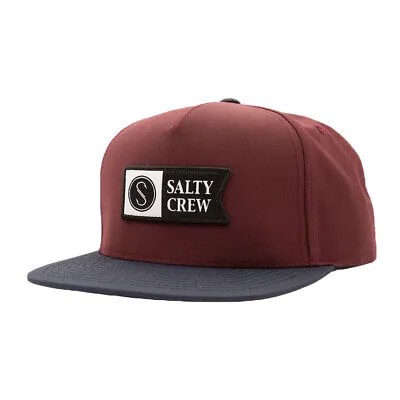 Salty Crew -#39;Alpha Tech-#39; Бейсболка Snapback (Бордовый / Темно-синий) Двухцветная кепка с 5 панелями