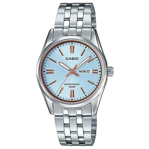Наручные часы CASIO Collection LTP-1335D-2A, серебряный, голубой