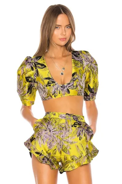 Топ Camila Coelho Kahlo Crop, цвет Yellow Floral