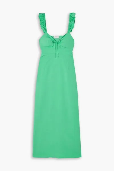 Платье миди Cecile с оборками Rixo, зеленый