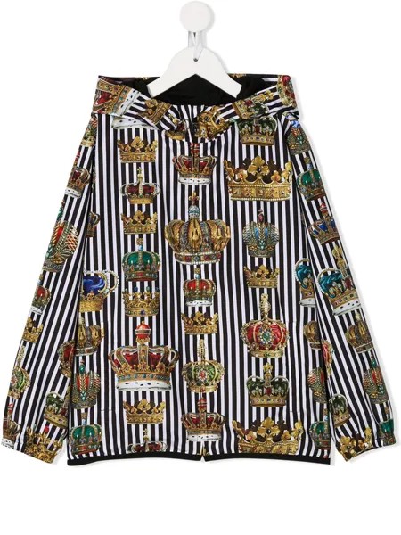 Dolce & Gabbana Kids куртка в полоску с капюшоном