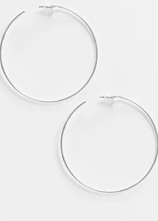 Серебристые серьги-кольца 50 мм ASOS DESIGN-Серебристый