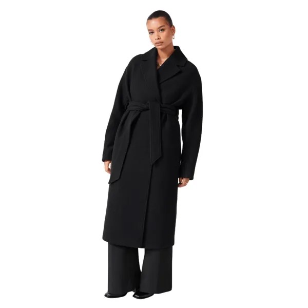 Пальто H&M Wide-cut Wool, черный
