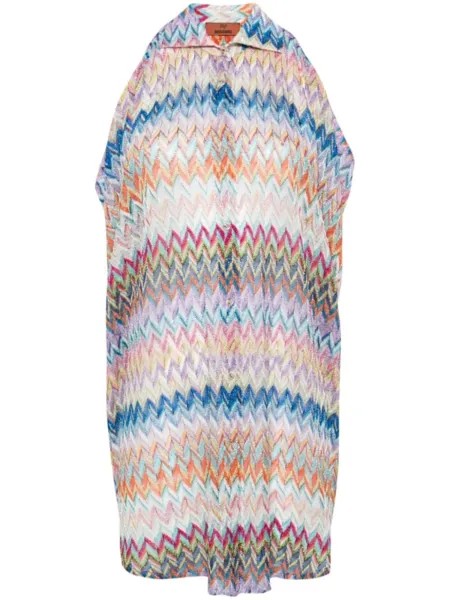 Рубашка Missoni с вырезом зигзагом, синяя