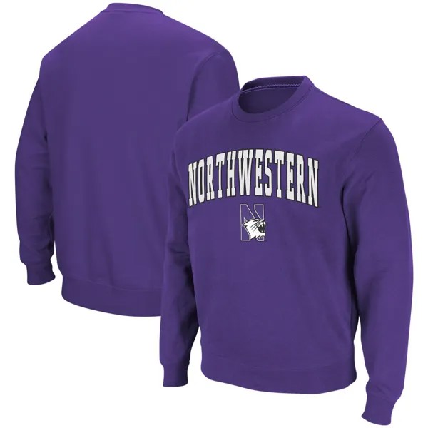 Мужской фиолетовый свитшот с круглым вырезом Northwestern Wildcats Arch & Logo Colosseum