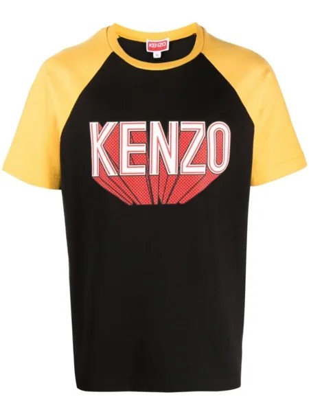 Kenzo футболка с рукавами реглан и логотипом, черный