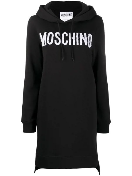 Moschino платье-худи с логотипом