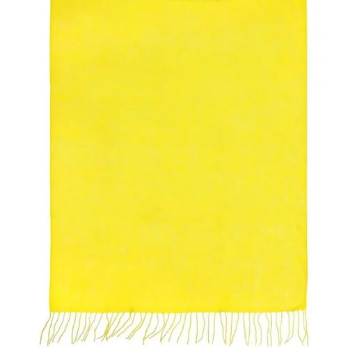 Палантин Mila Schon, шерсть, вязаный, с бахромой, 180х180 см, желтый