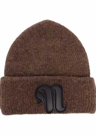 Nanushka шапка бини с нашивкой-логотипом