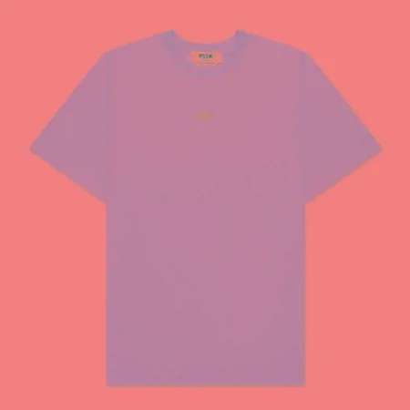 Мужская футболка MSGM Micrologo Seasonal Crew Neck, цвет розовый, размер XL